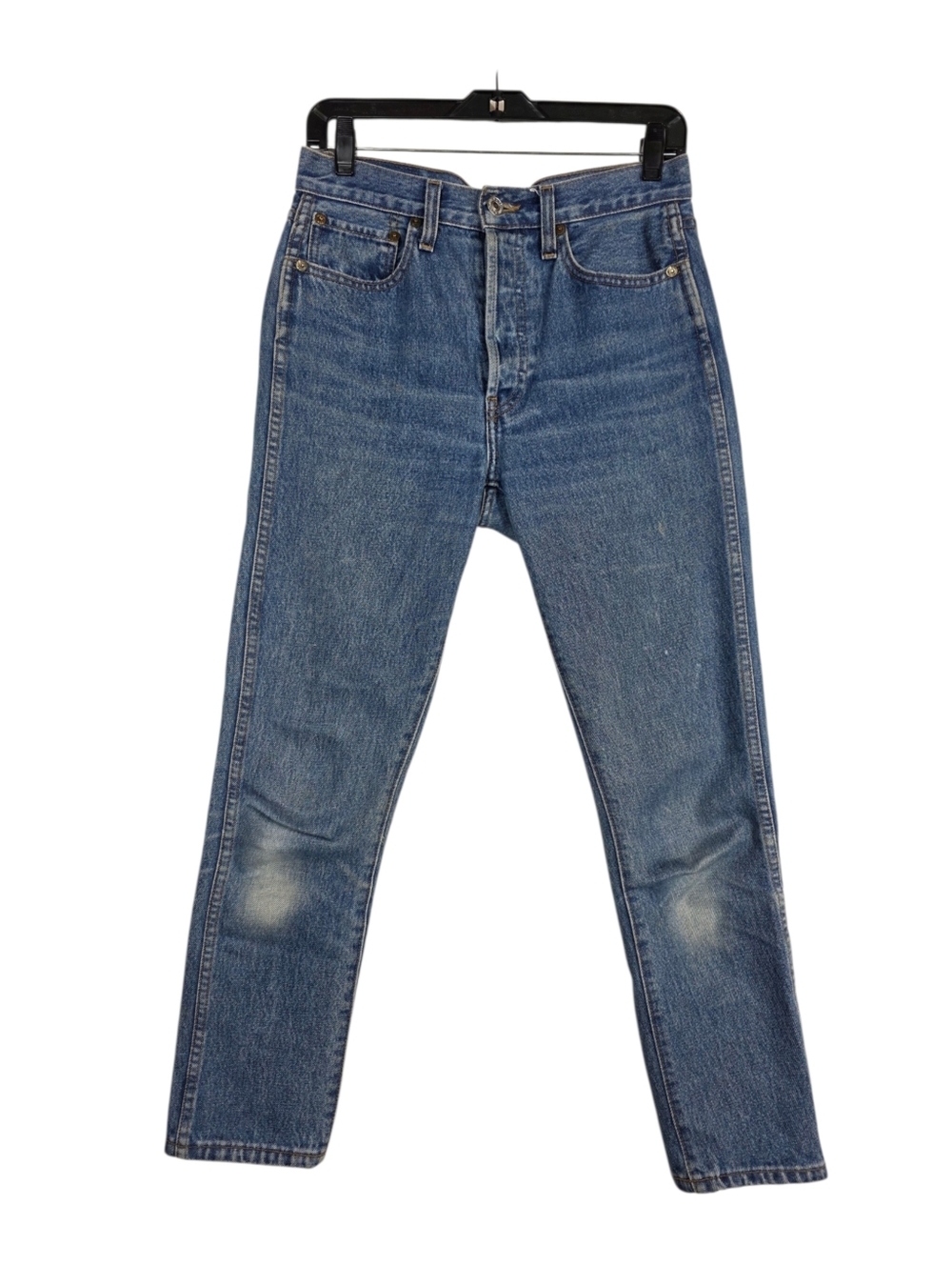 Re/Done Women's Straight Leg Jeans in Blue Denim